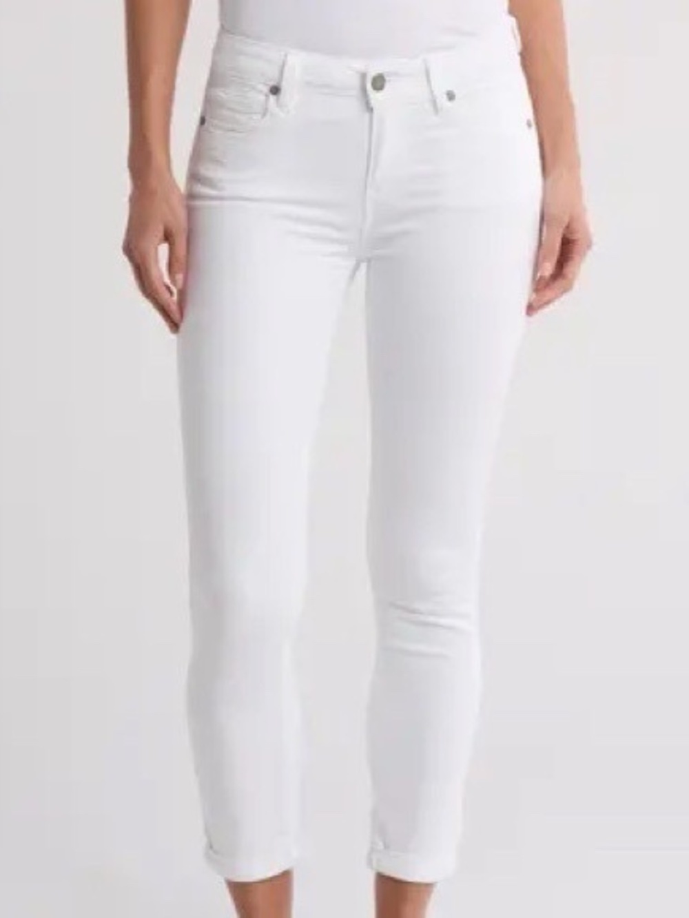Paige Kylie Crop Jeans Optic White Summer Skinny Low Rise Jean
